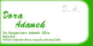 dora adamek business card