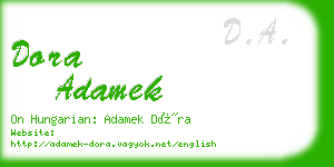 dora adamek business card